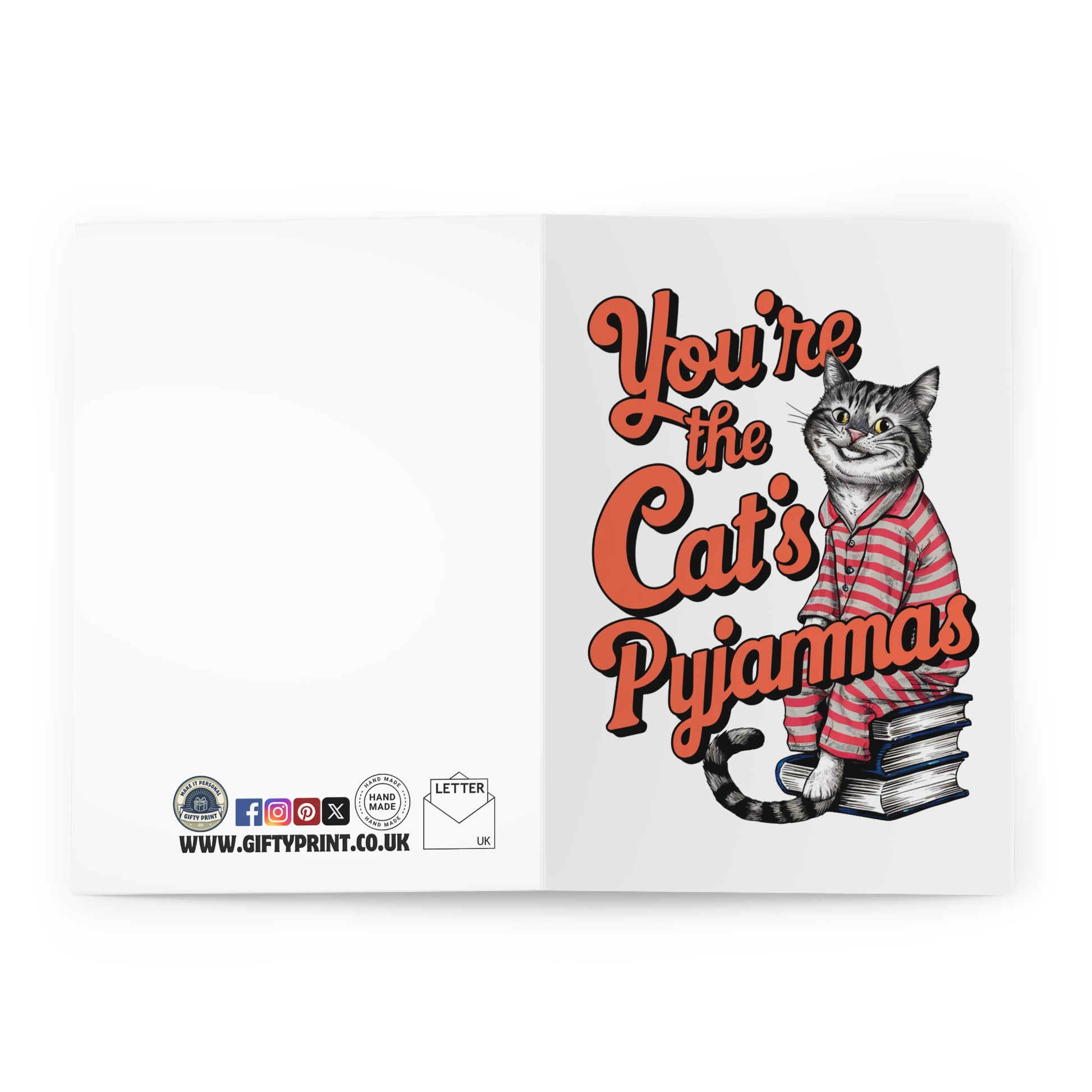 open Thank You Card You're The Cats Pyjamas