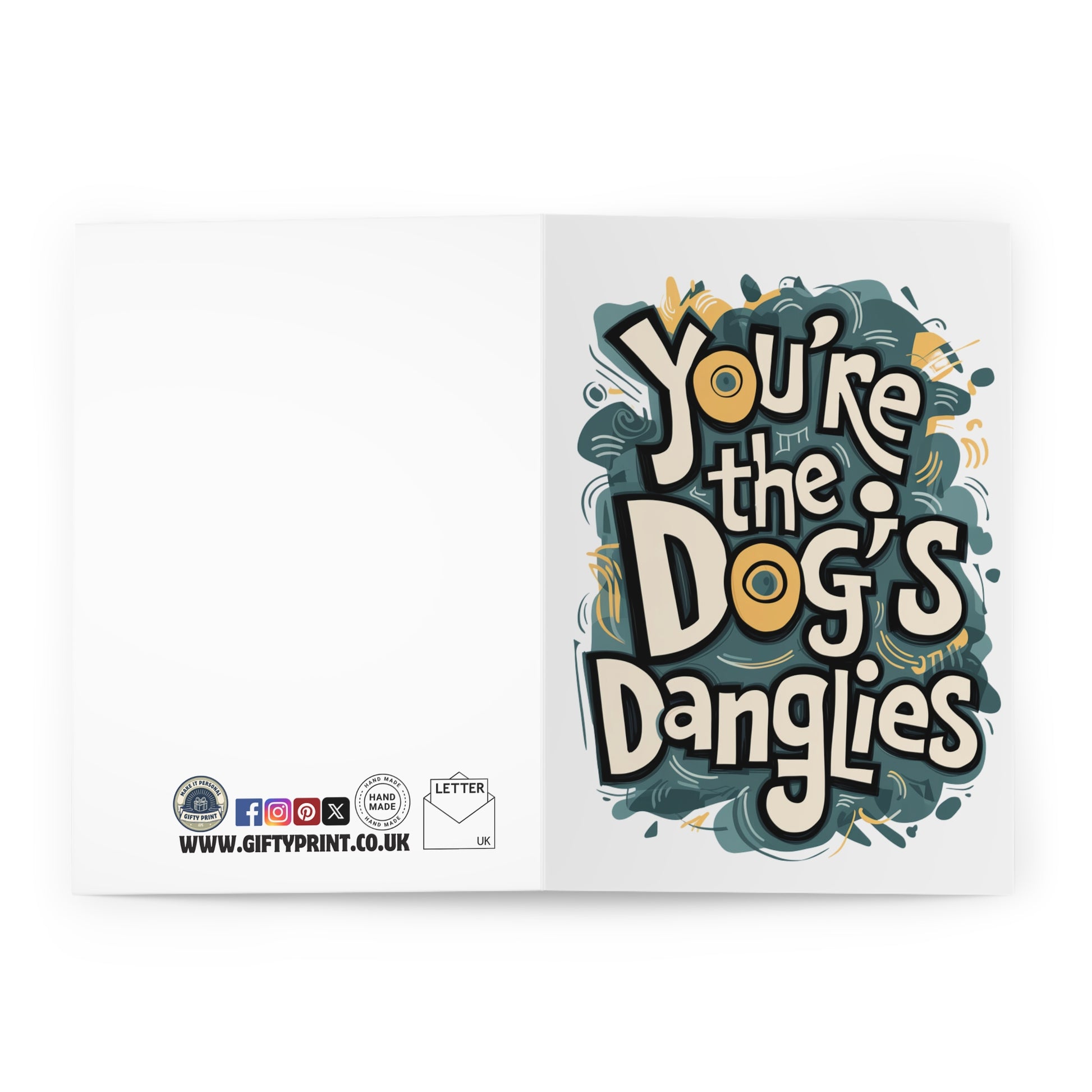 open Thank You Card You're The Dogs Danglies