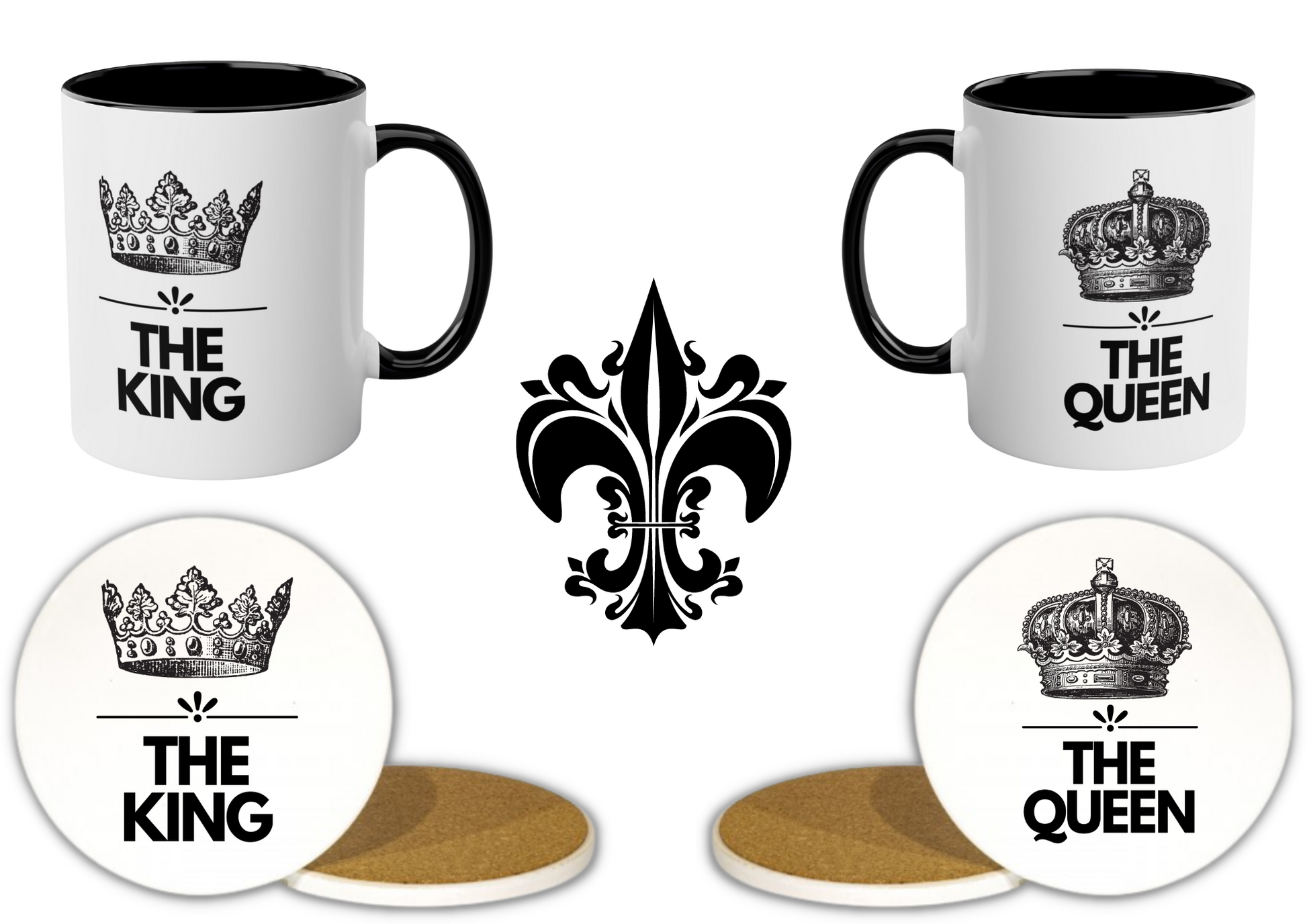 The King & The Queen Ceramic Mug & Coaster Gift Set