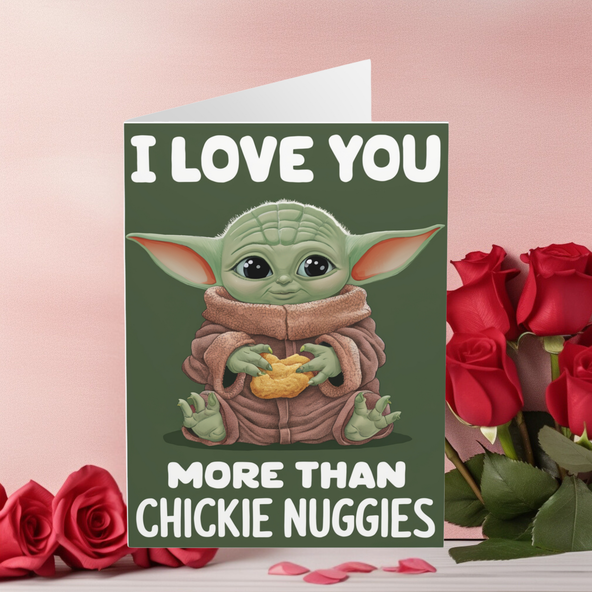 Valentines Day Card Baby Yoda I Love You More Than Chickie Nuggies