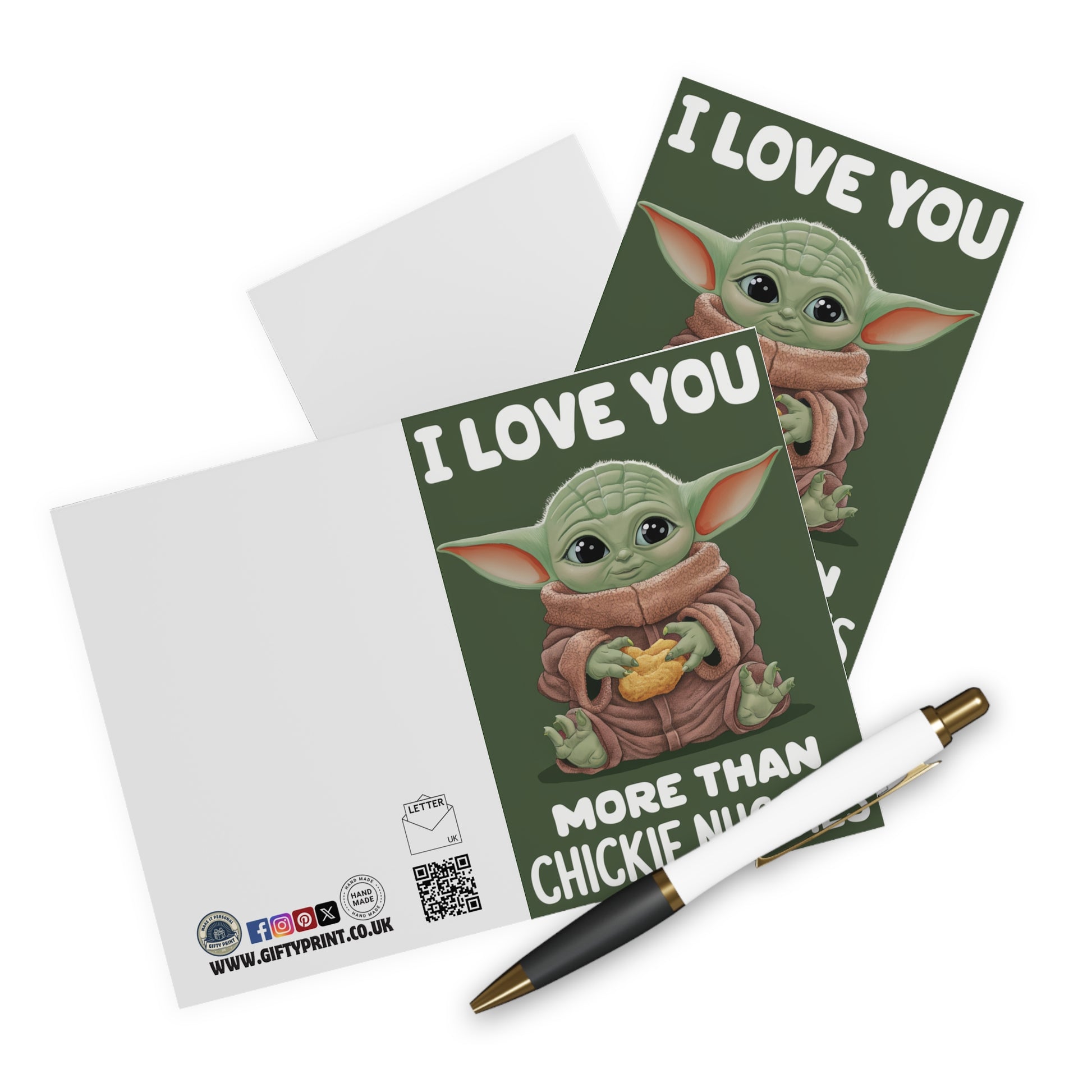 Valentines Day Card Baby Yoda I Love You More Than Chickie Nuggies c