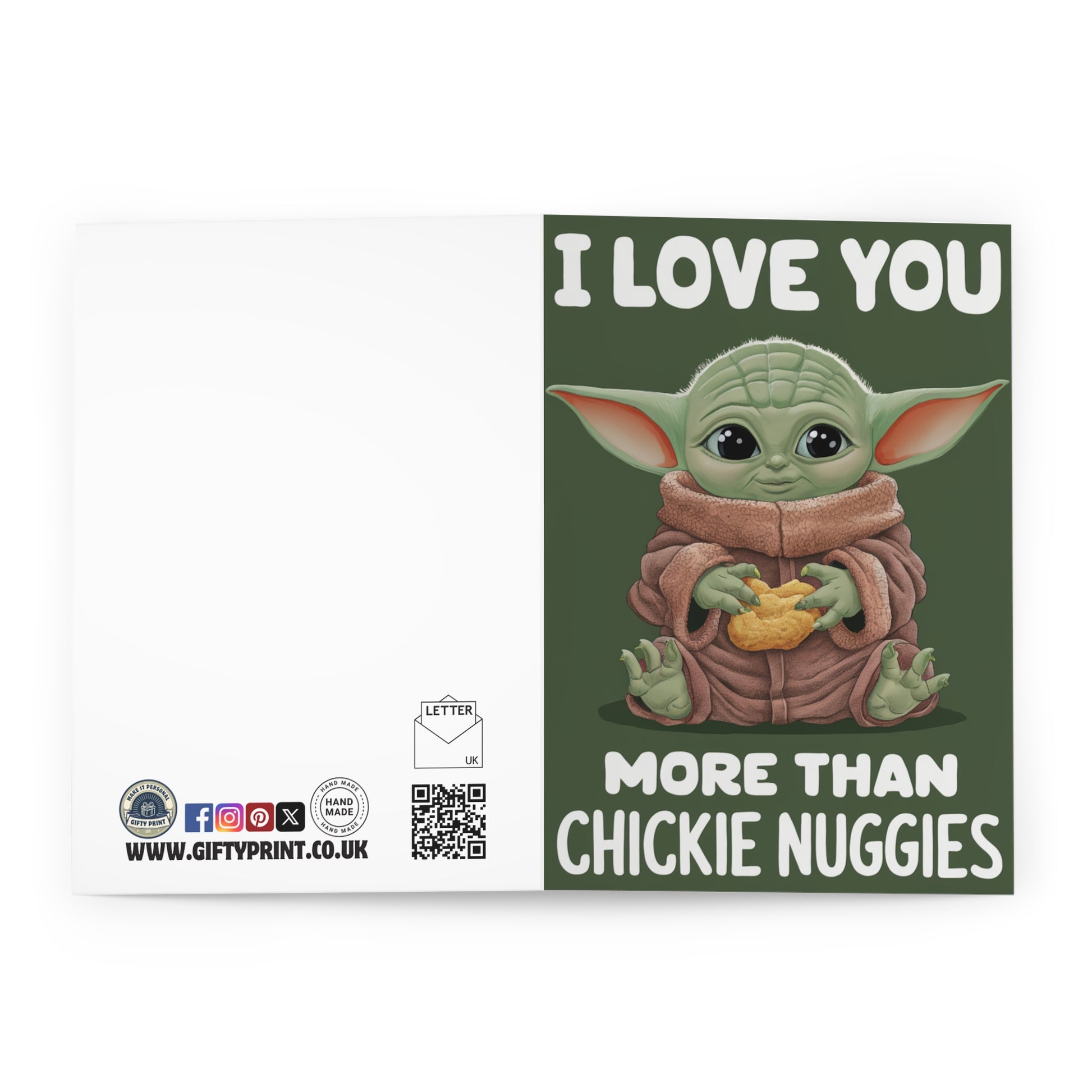 Valentines Day Card Baby Yoda I Love You More Than Chickie Nuggies o