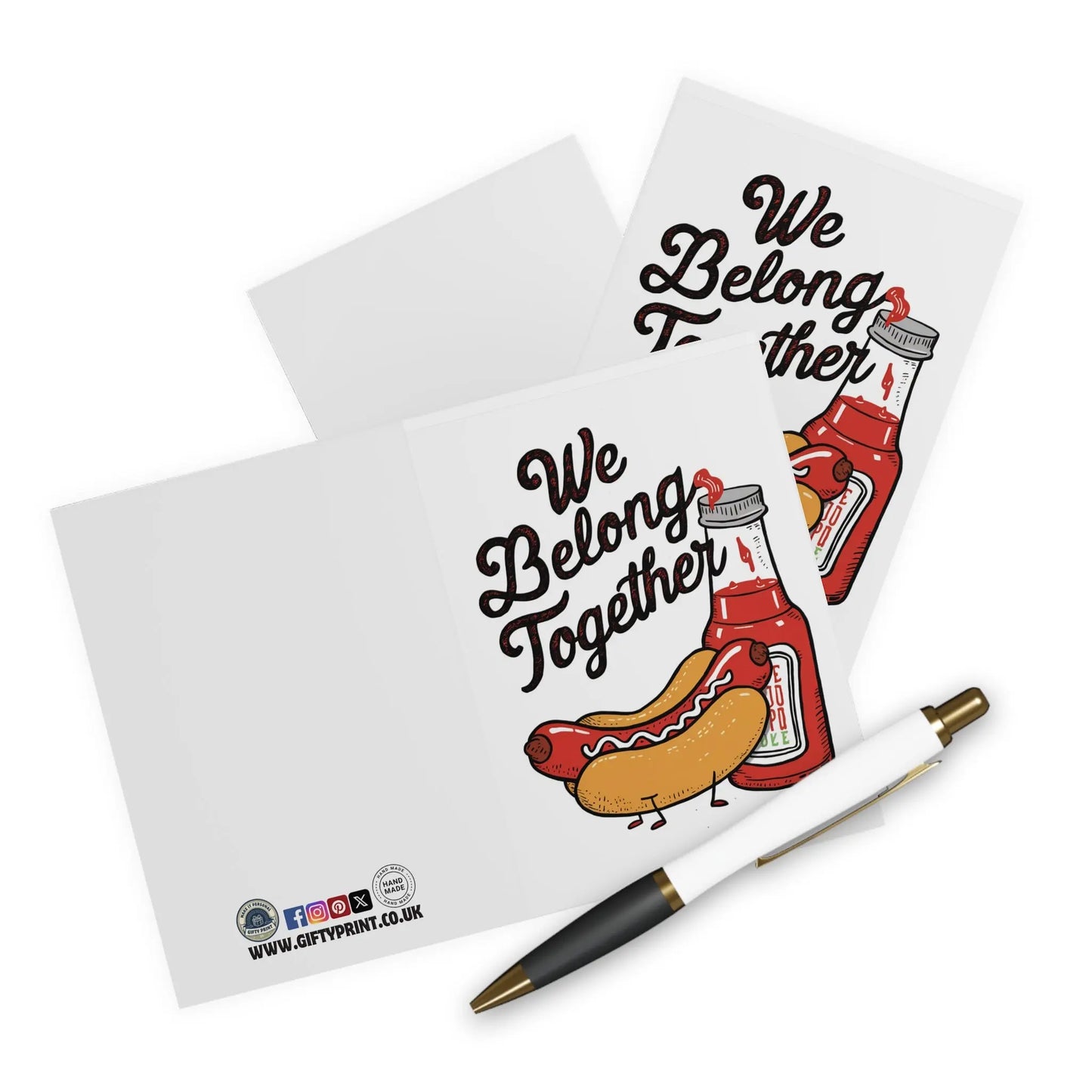 Context View of Valentines Day Card We Belong Together Hotdog & Ketchup