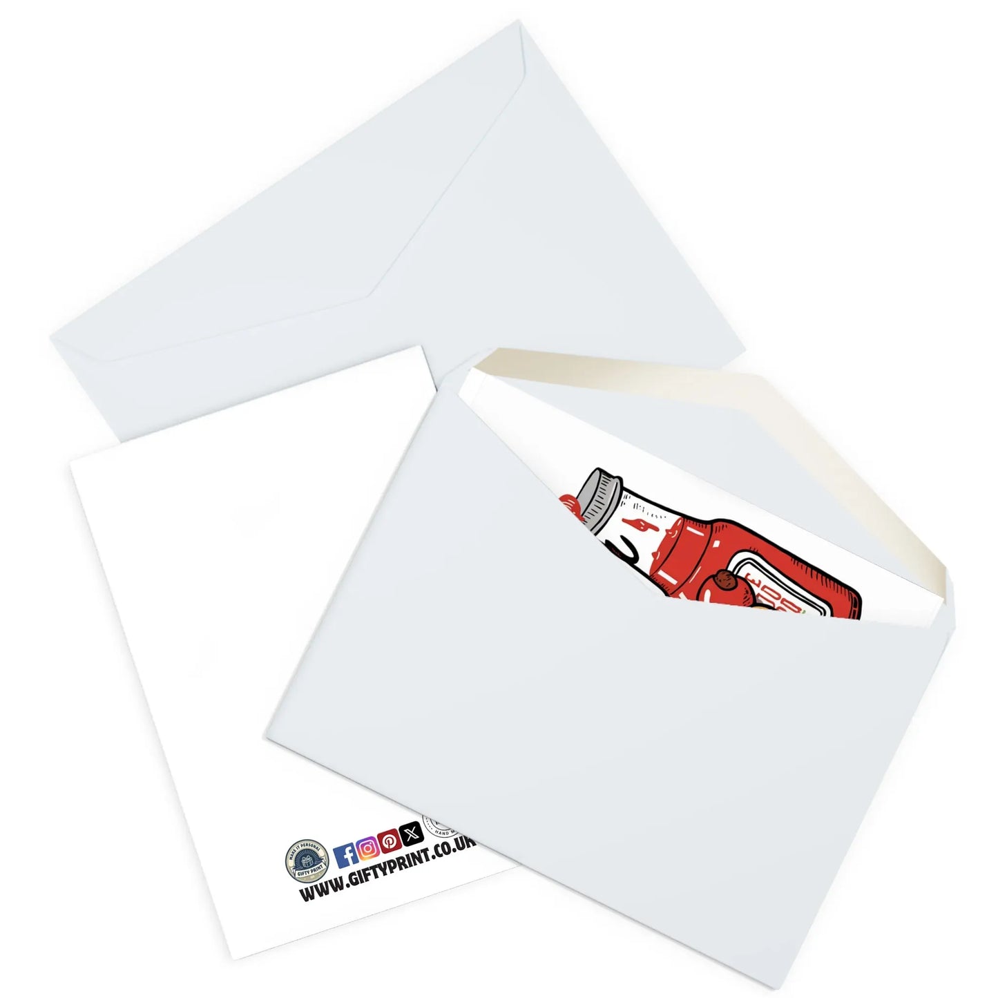 envelope view of Valentines Day Card We Belong Together Hotdog & Ketchup