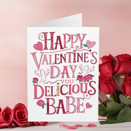 Valentines Day Card You Delicious Babe