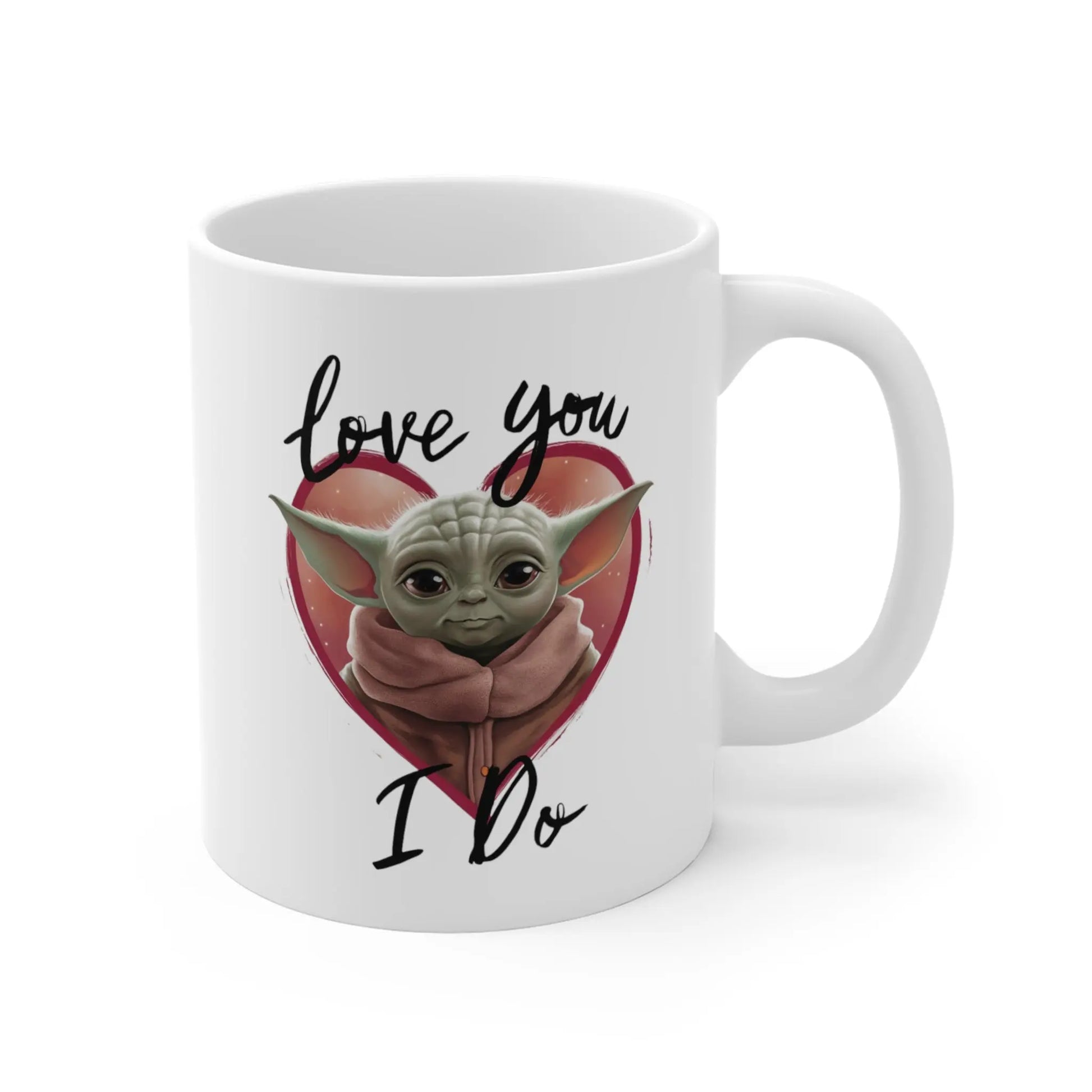 right view Valentines Day Mug Baby Yoda Love You I Do