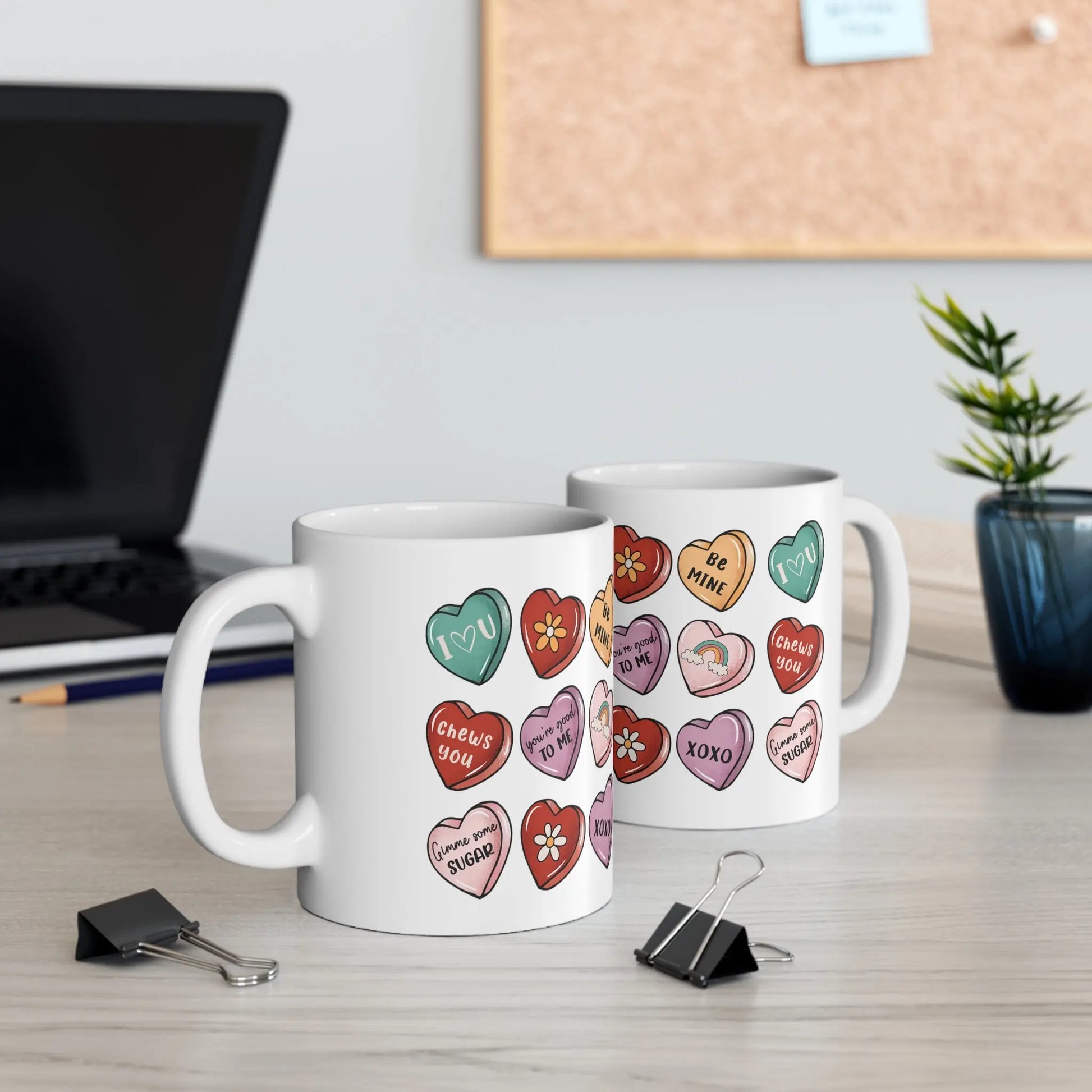 sides Valentines Day Mug Love Hearts Messages