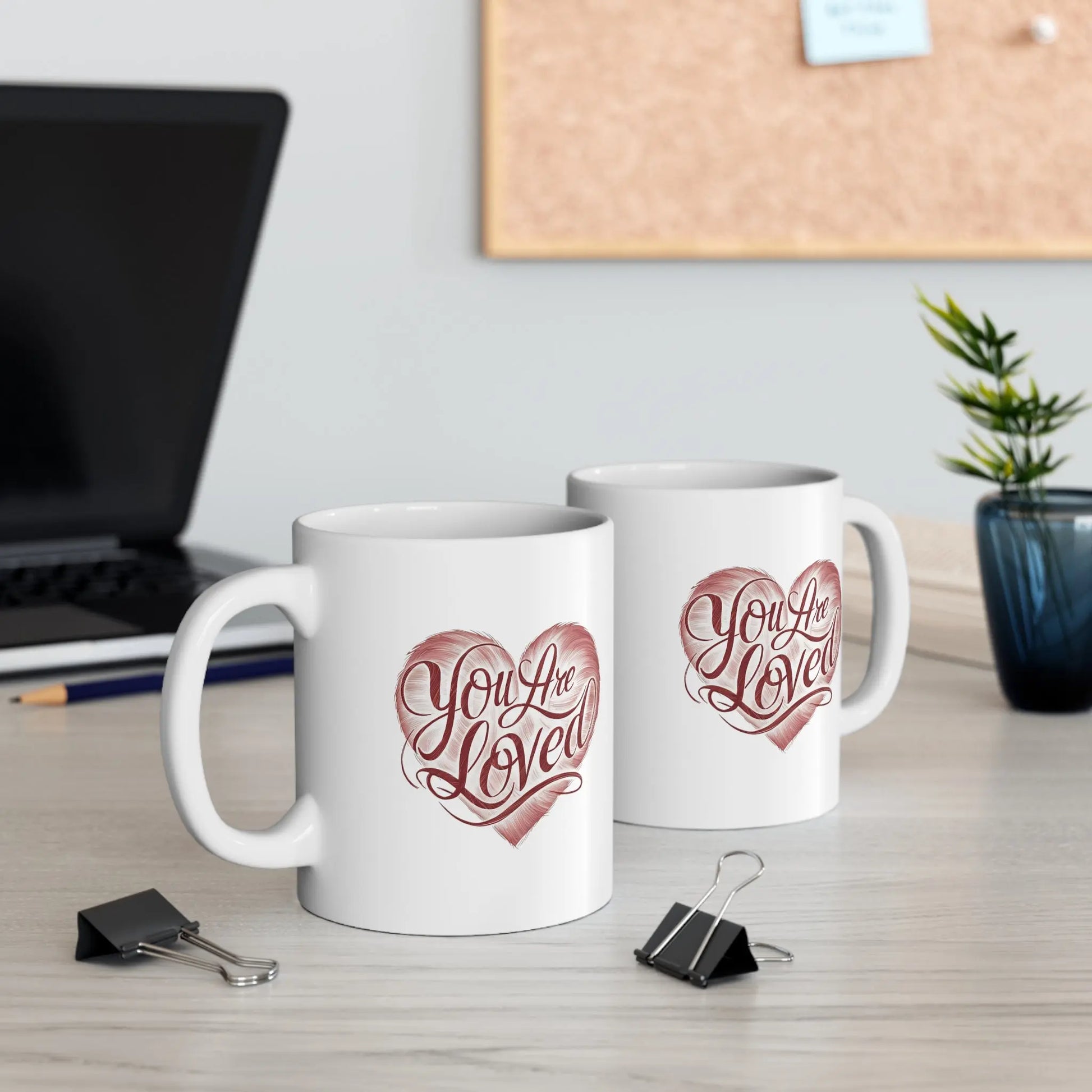 sides Valentines Day Mug You Are Loved Red Heart