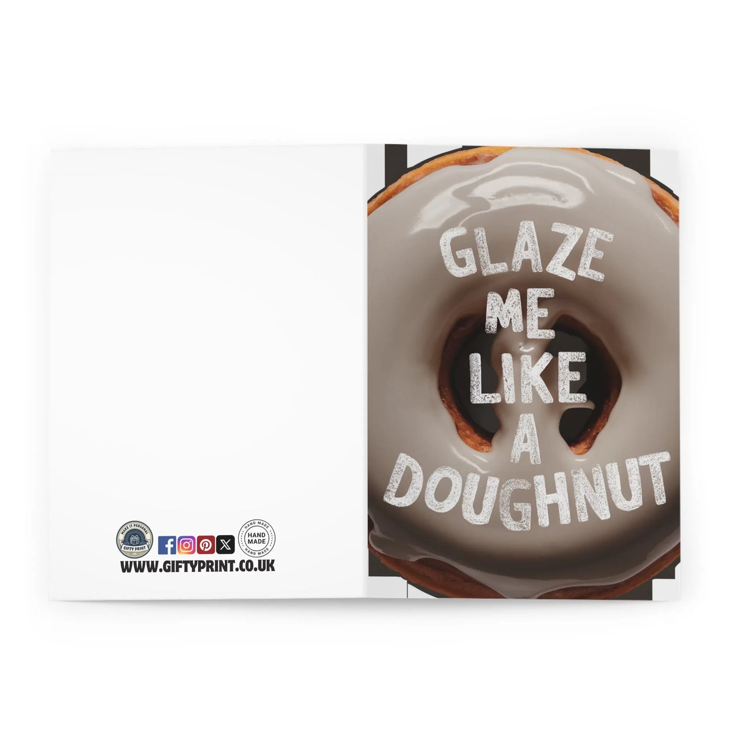 open Valentines Day Card Glaze Me like A Doughnut 