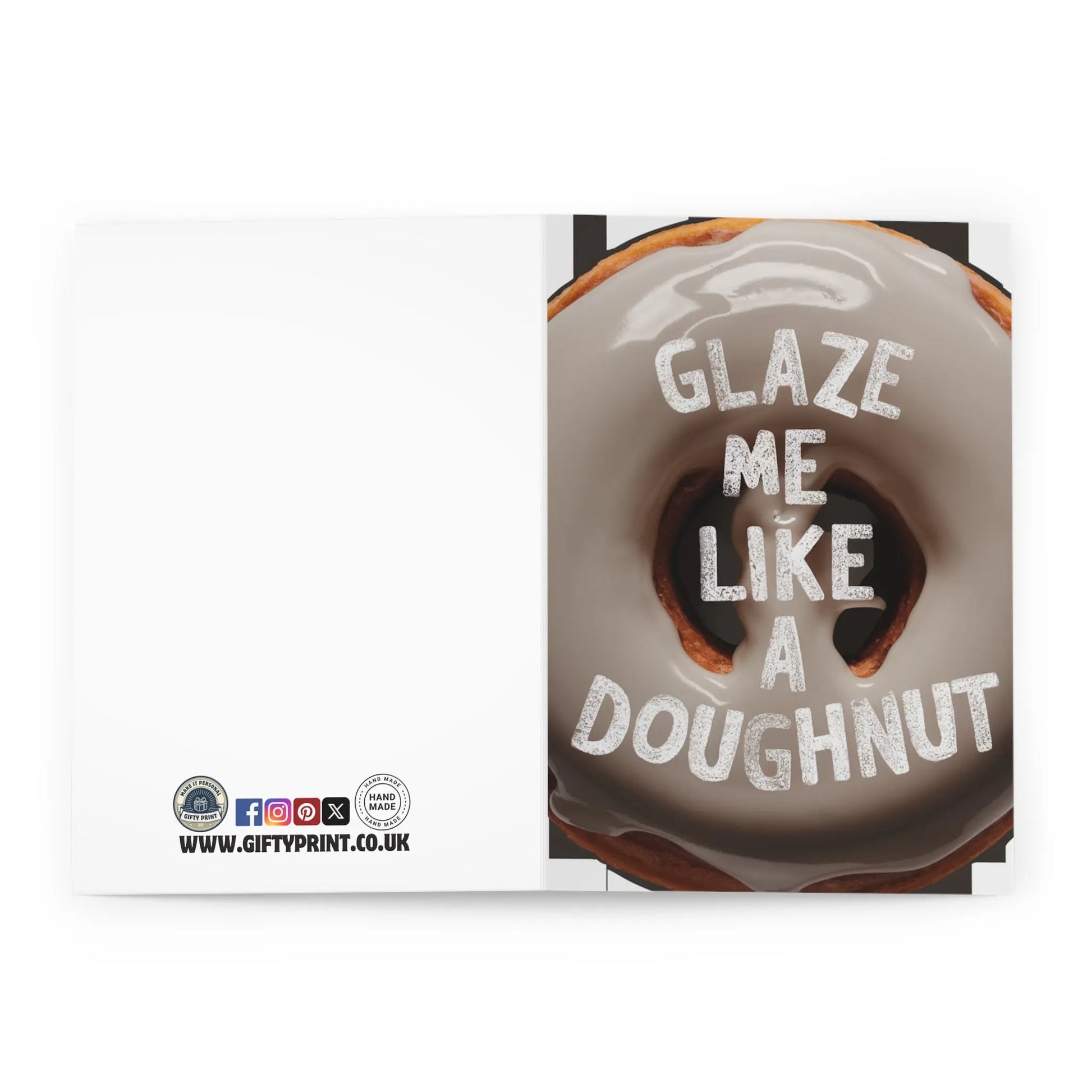 open Valentines Day Card Glaze Me like A Doughnut 