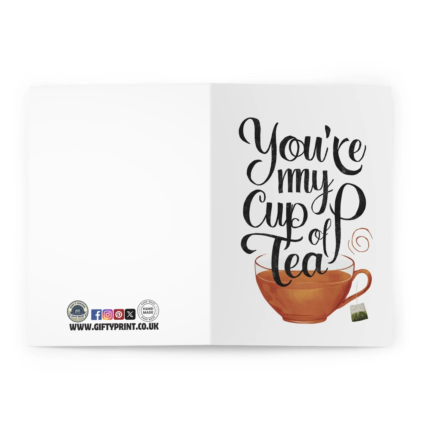 open view of Valentines Day Card You're My Cup Of Tea