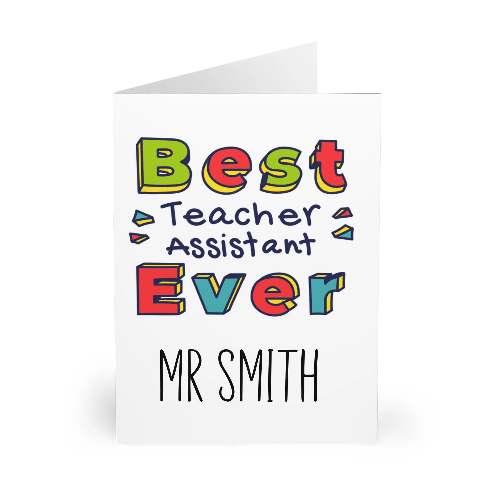 close up view of Personalised Teaching Assistant Cards Best Ever