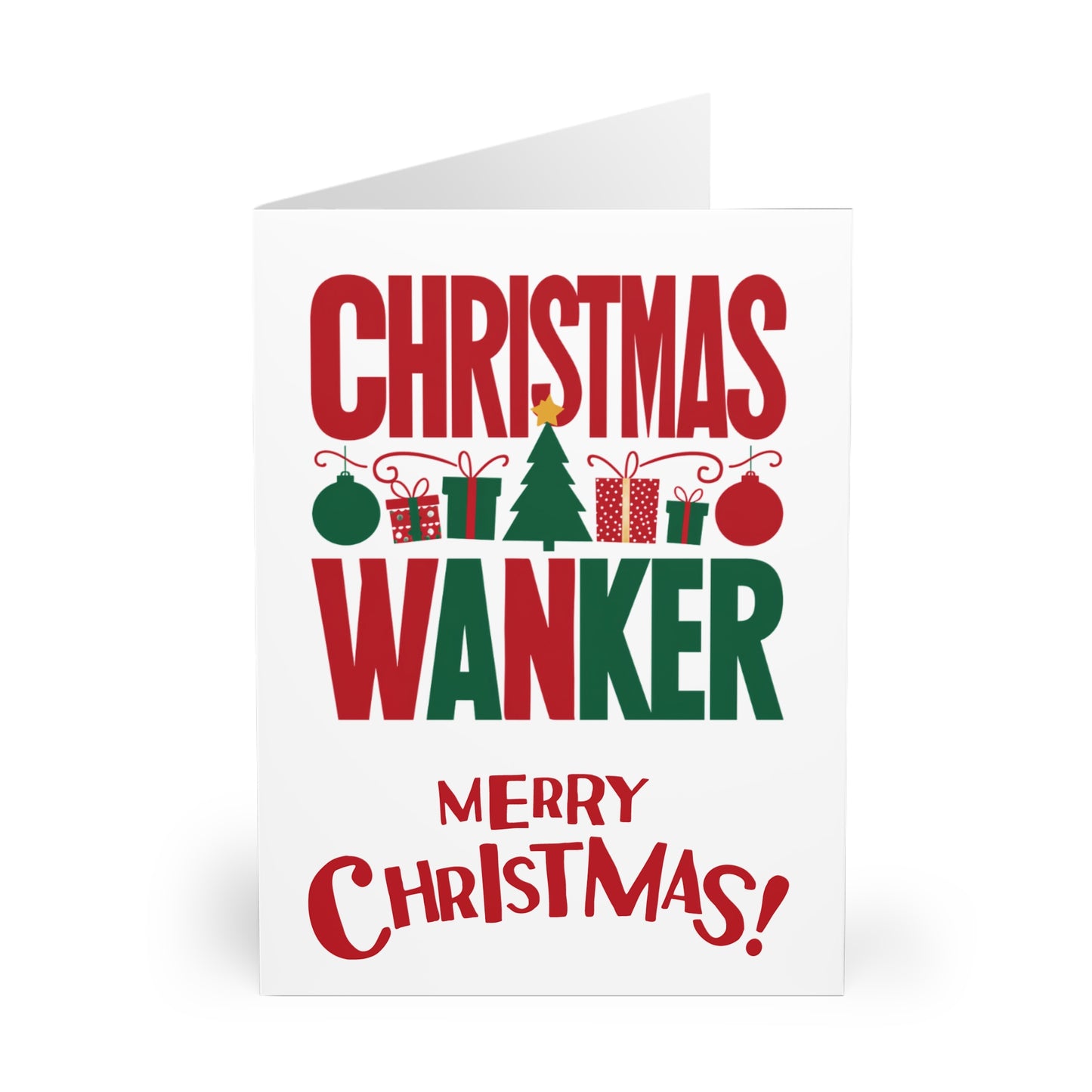 Front Rude Christmas Card Christmas Wanker Christmas Card