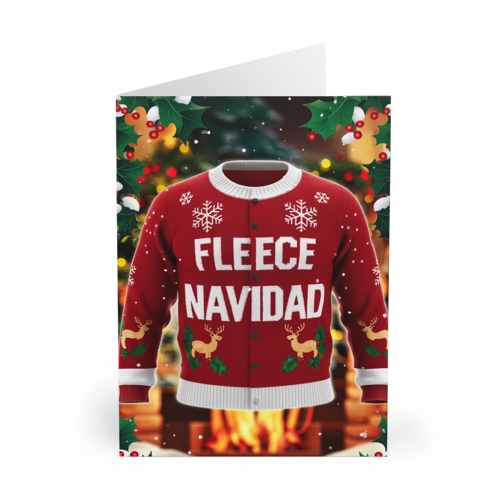 Front Funny Christmas Card Fleece Navidad