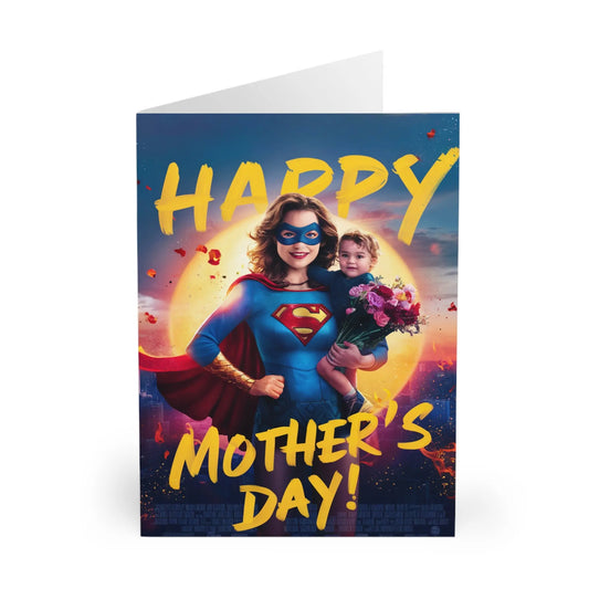 close view of Mothers Day Card Super Hero Mum Happy Mothers Day