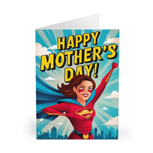 close up of Mothers Day Card Super Hero Mum Happy Mothers Day