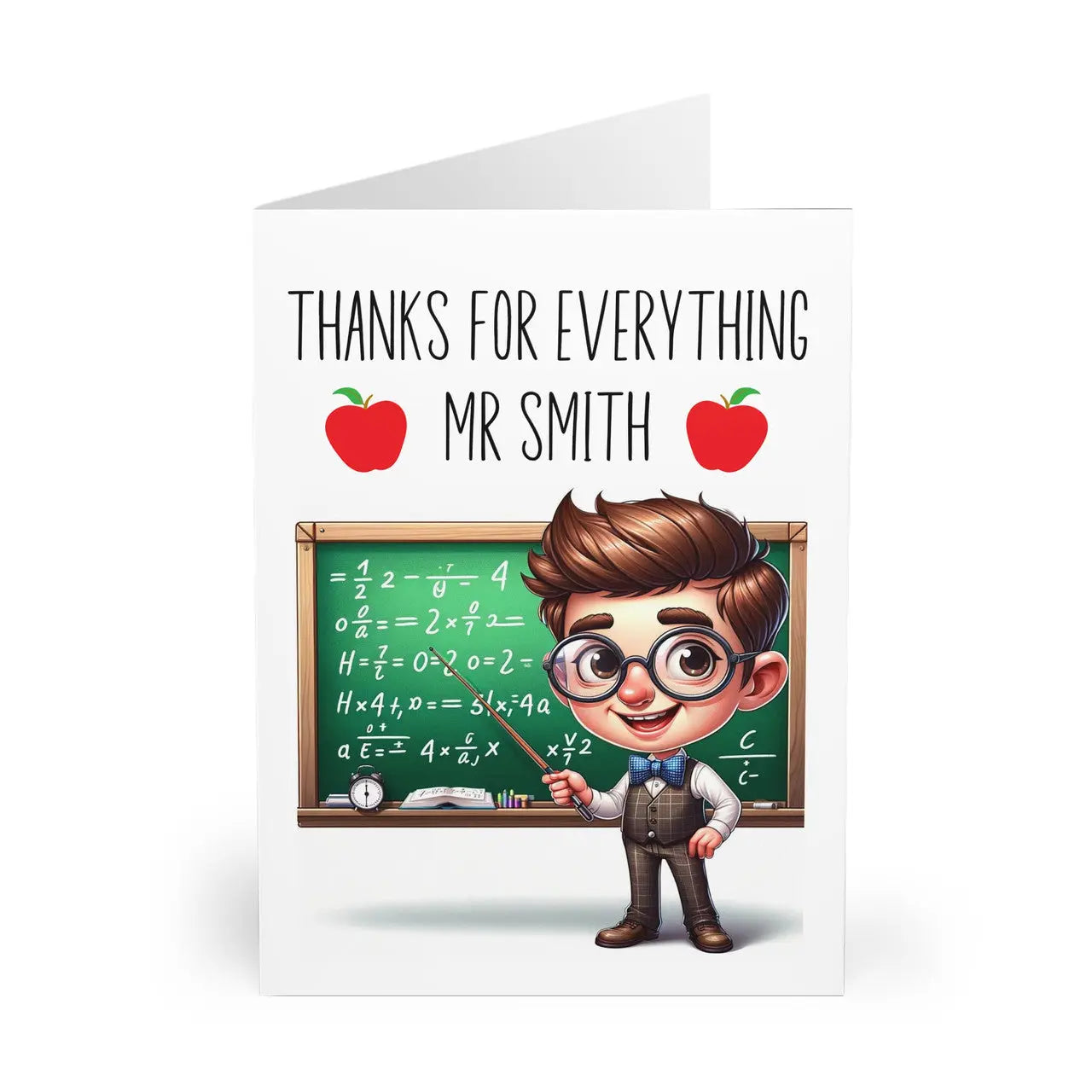 Close up of Personalised Teacher Card Thank You Card