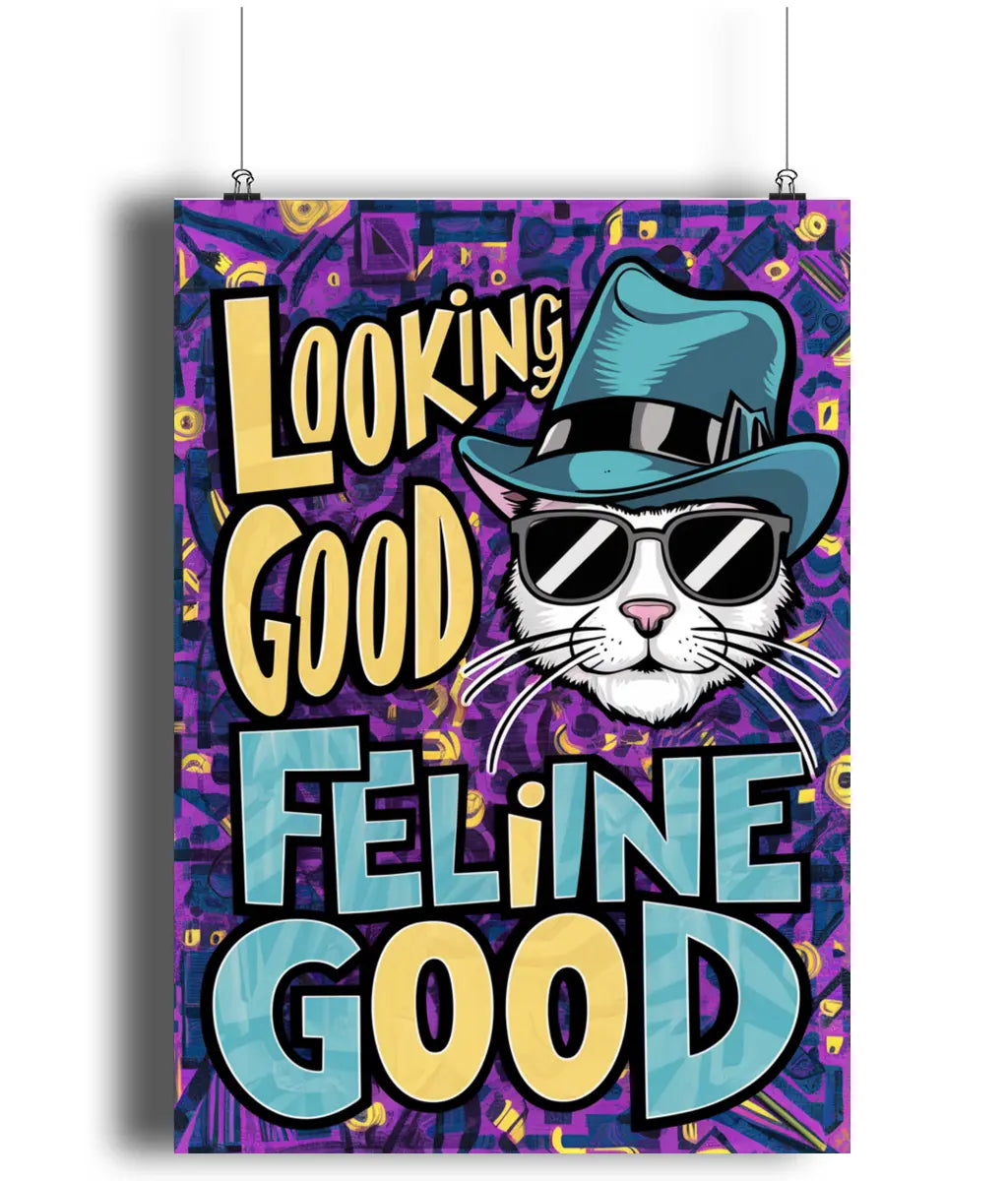 Wall Art Print Cat Looking Good Feline Good