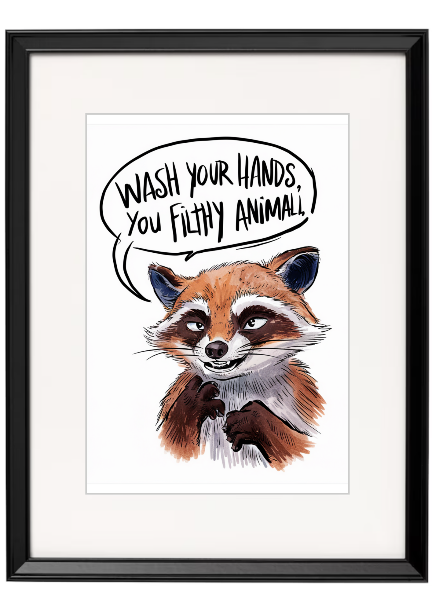 Bathroom Wall Art Wash Your Hands You Filthy Animal Framed