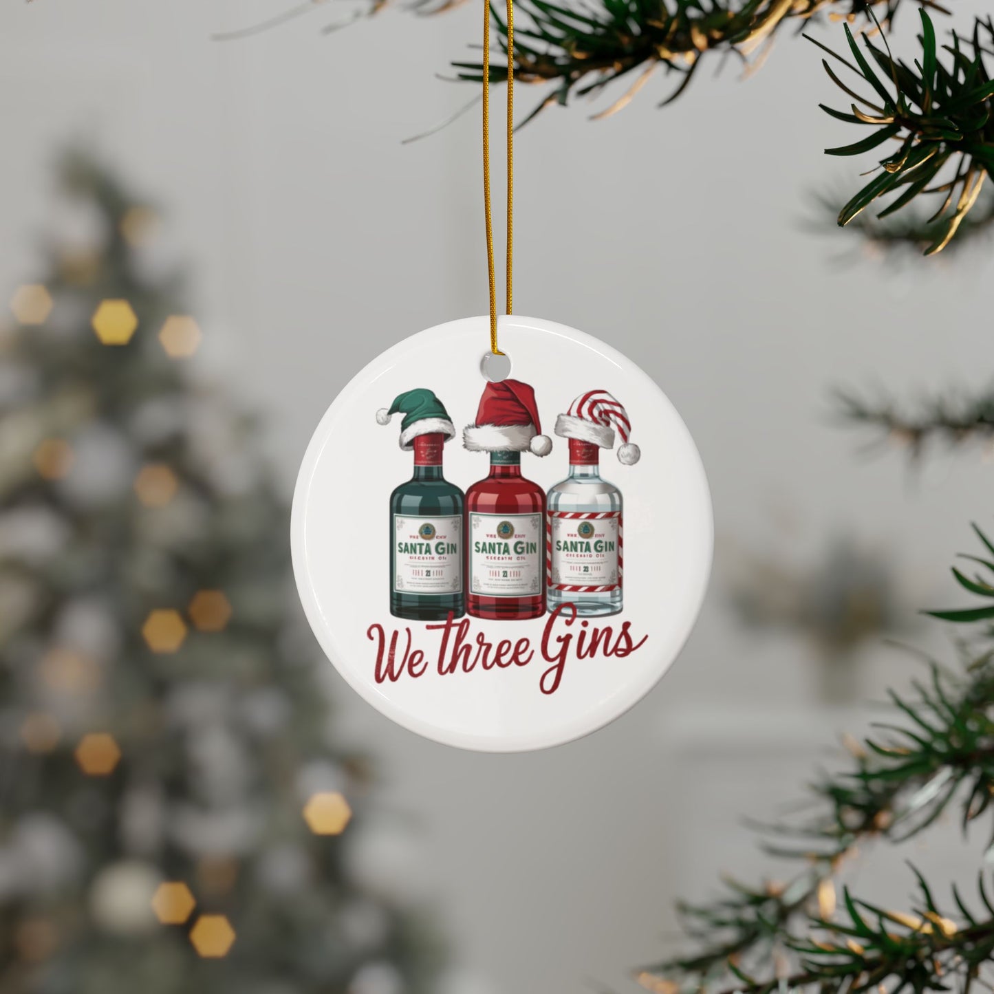 Tree We Three Gins Christmas Tree Bauble