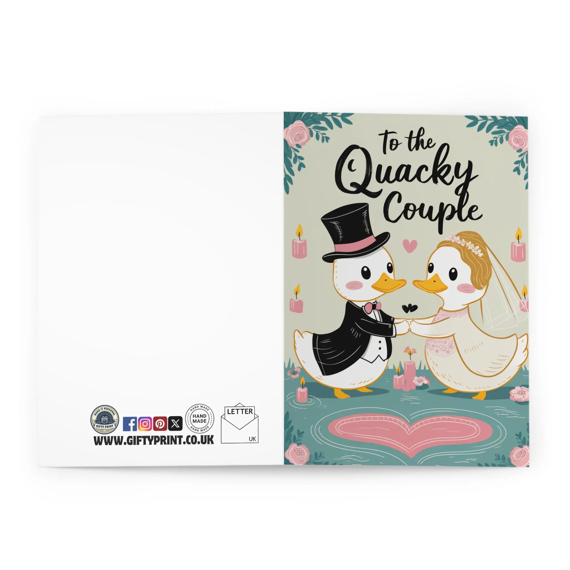 open Wedding Card Ducks To The Quacky Couple