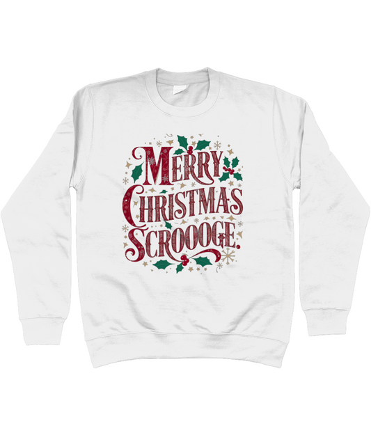 White Christmas Jumper Merry Christmas Scrooge