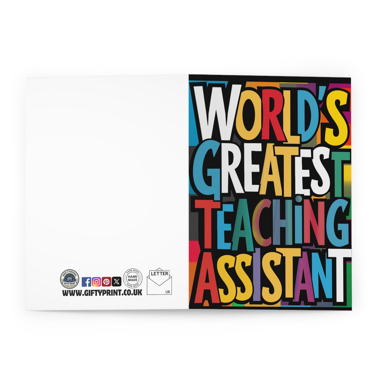 open World's Greatest Teaching Assistant Card Multi Colour