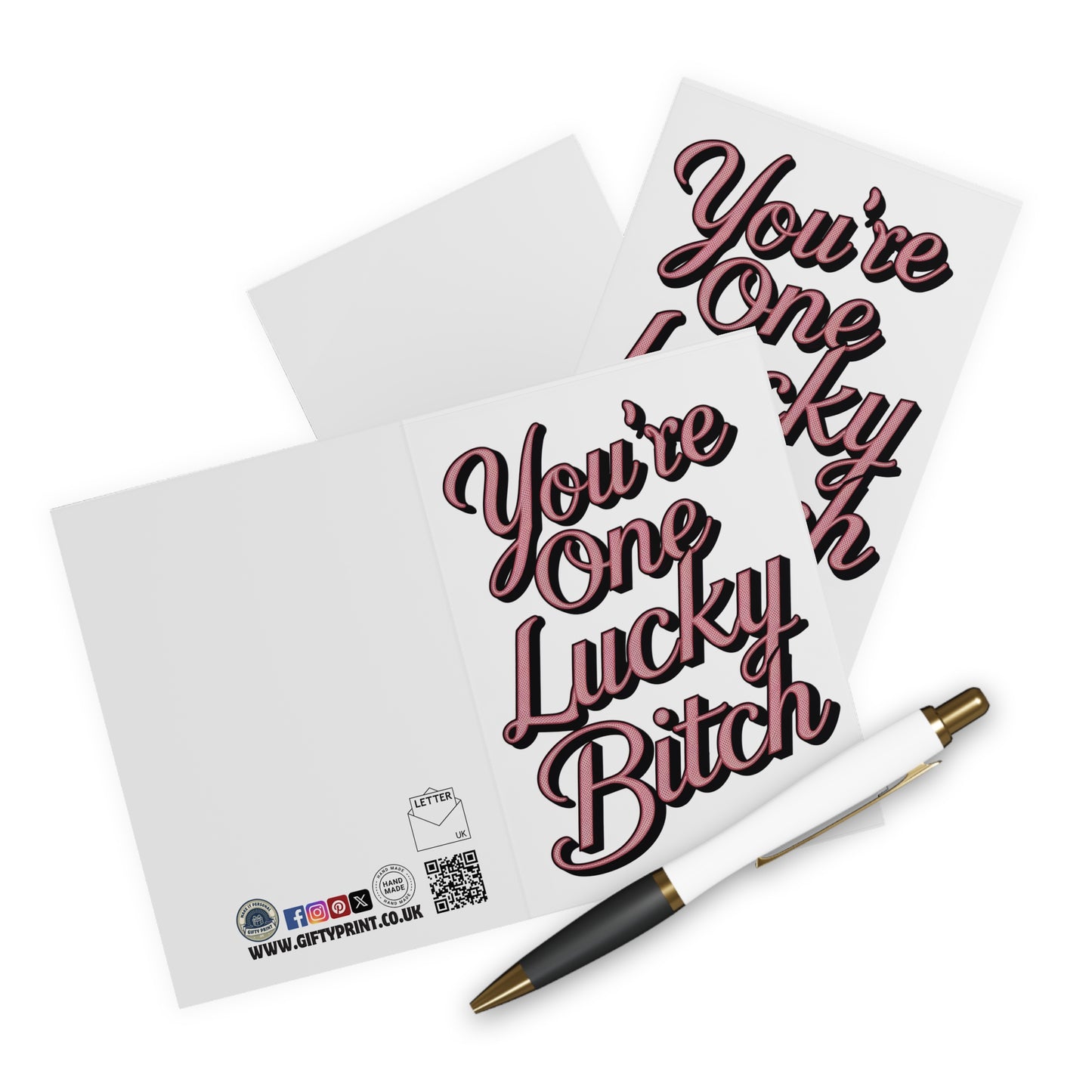 Context You're One Lucky Bitch Anniversary Card