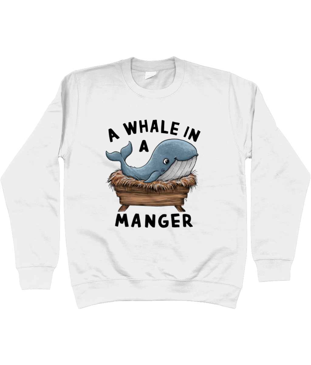 A Whale In A Manger Funny Christmas Jumper