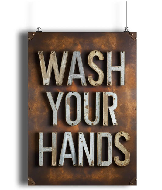 Bathroom Wall Art Copper Washer Your Hands Sign