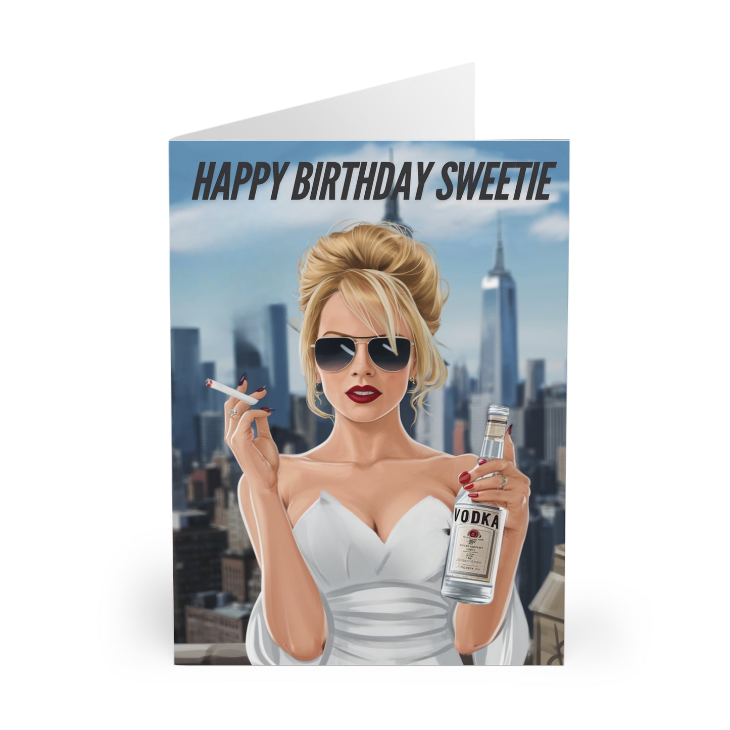 Birthday Card Ab Fab Patsy Happy Birthday Sweetie front