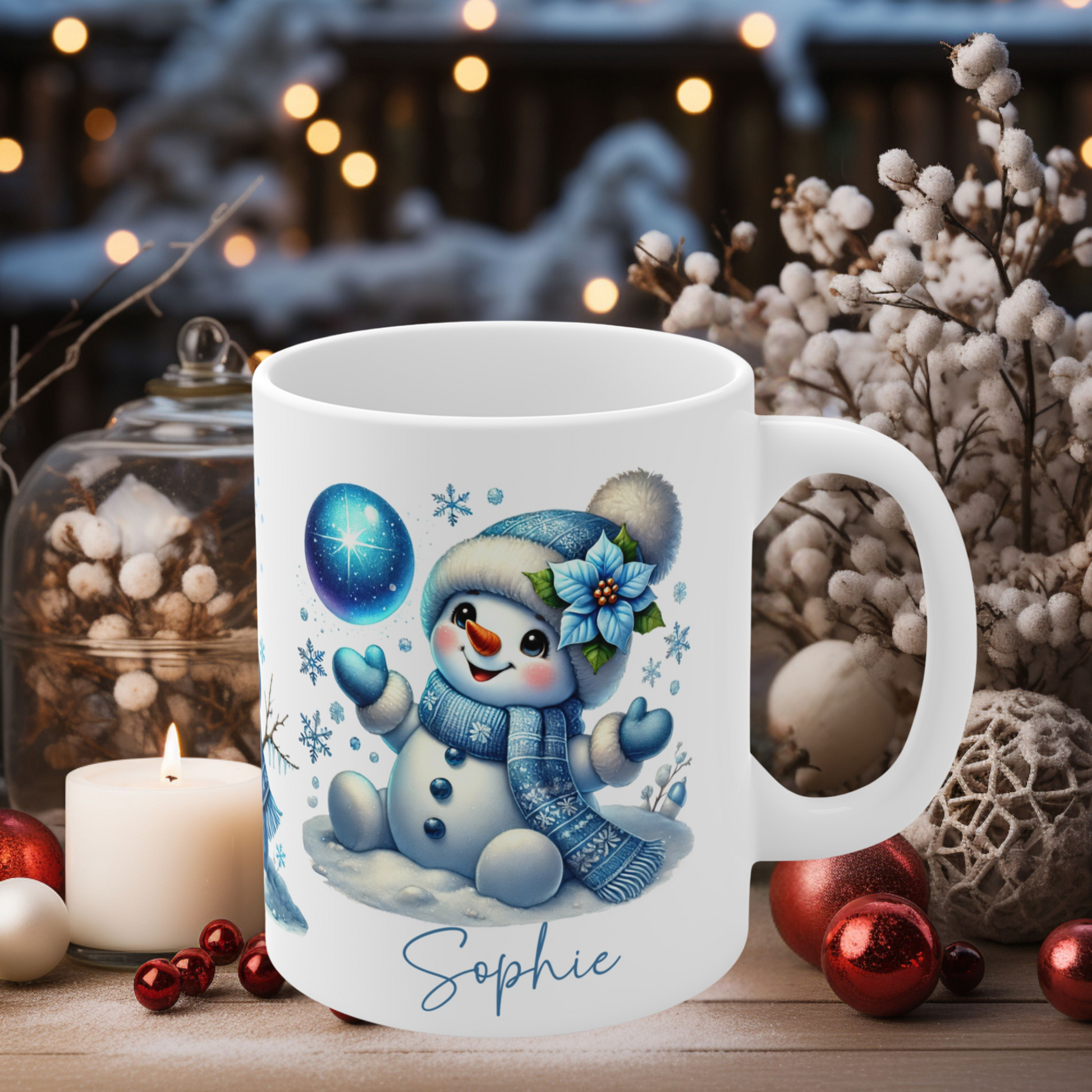 Children's Christmas Cup Snowmen Personalised Mug