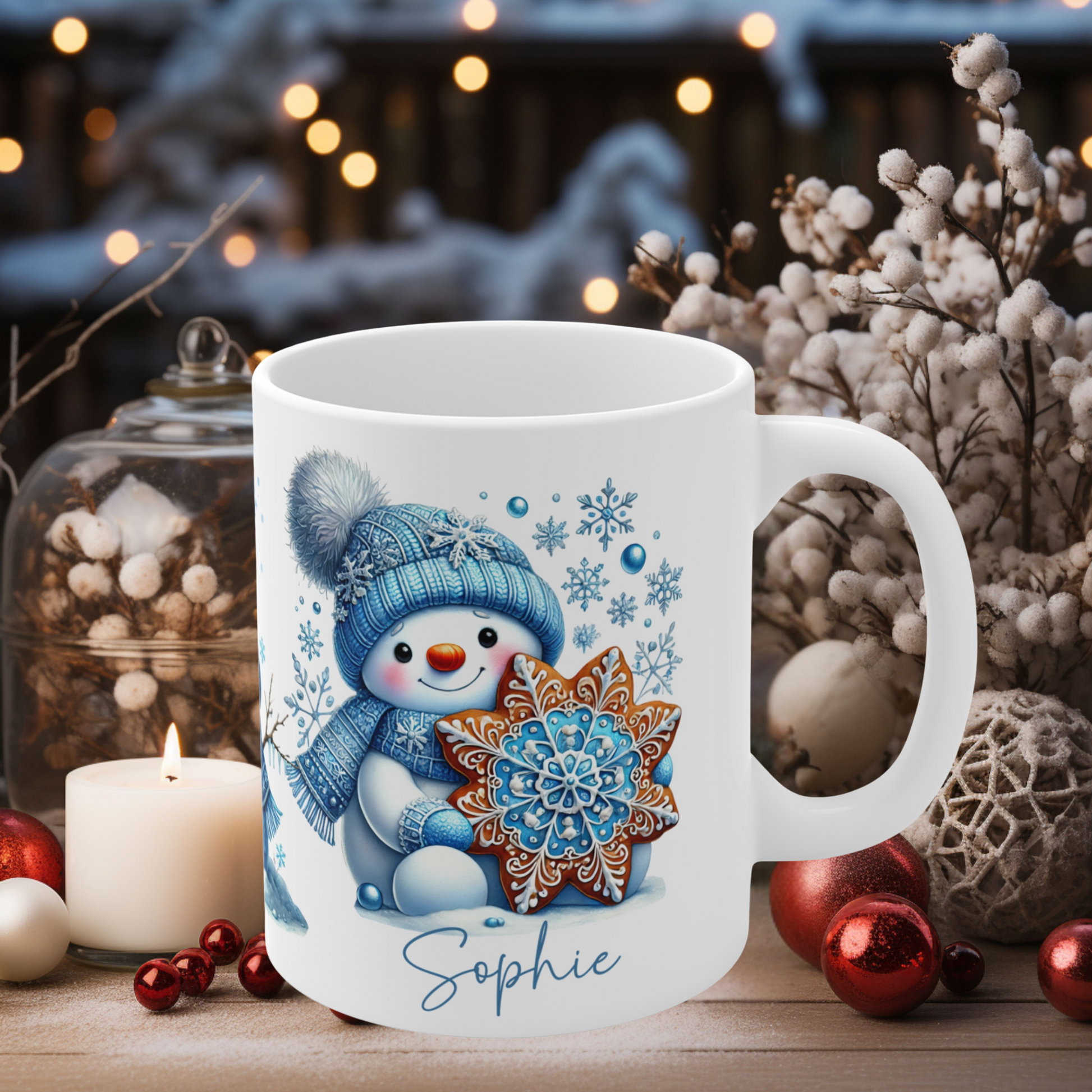 Children's Christmas Cup Snowmen Personalised Mug