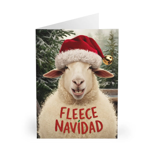 front of Christmas Card Christmas Sheep Fleece Navidad!