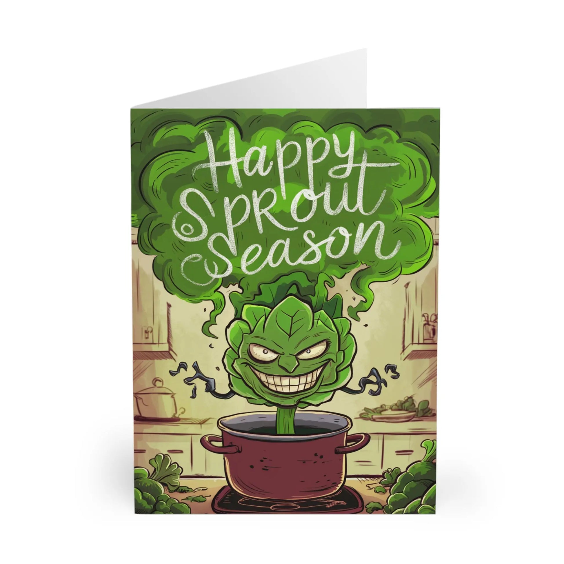 front of Christmas Card Happy Sprouts Season Smelly Farts