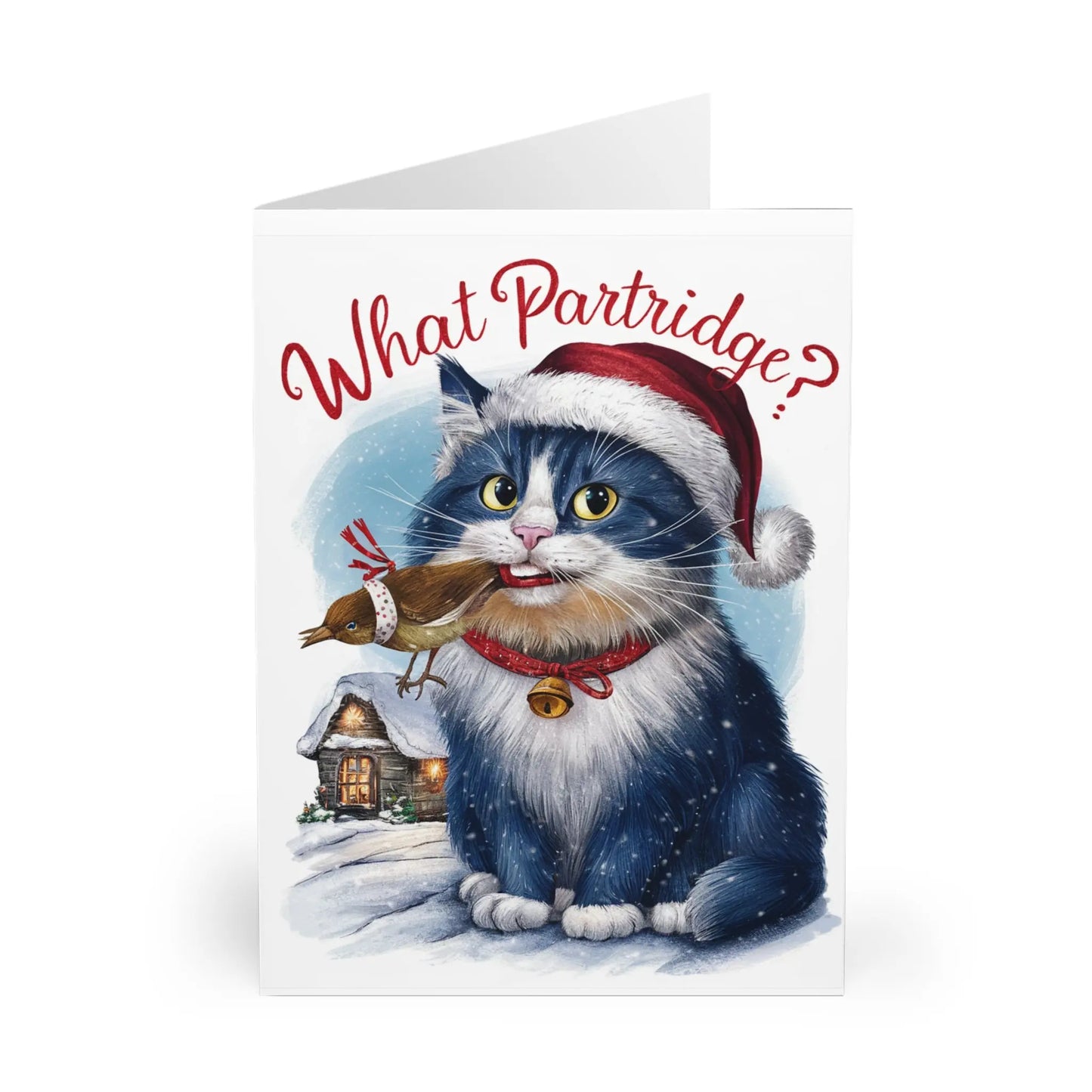 front of Christmas Card What Partridge Cat Ate It