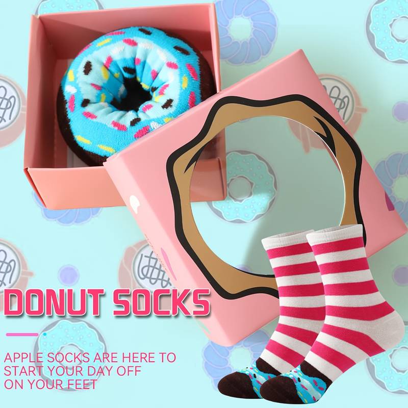 Donut Novelty Socks Cute Doughnut Gift Box 1 Pair