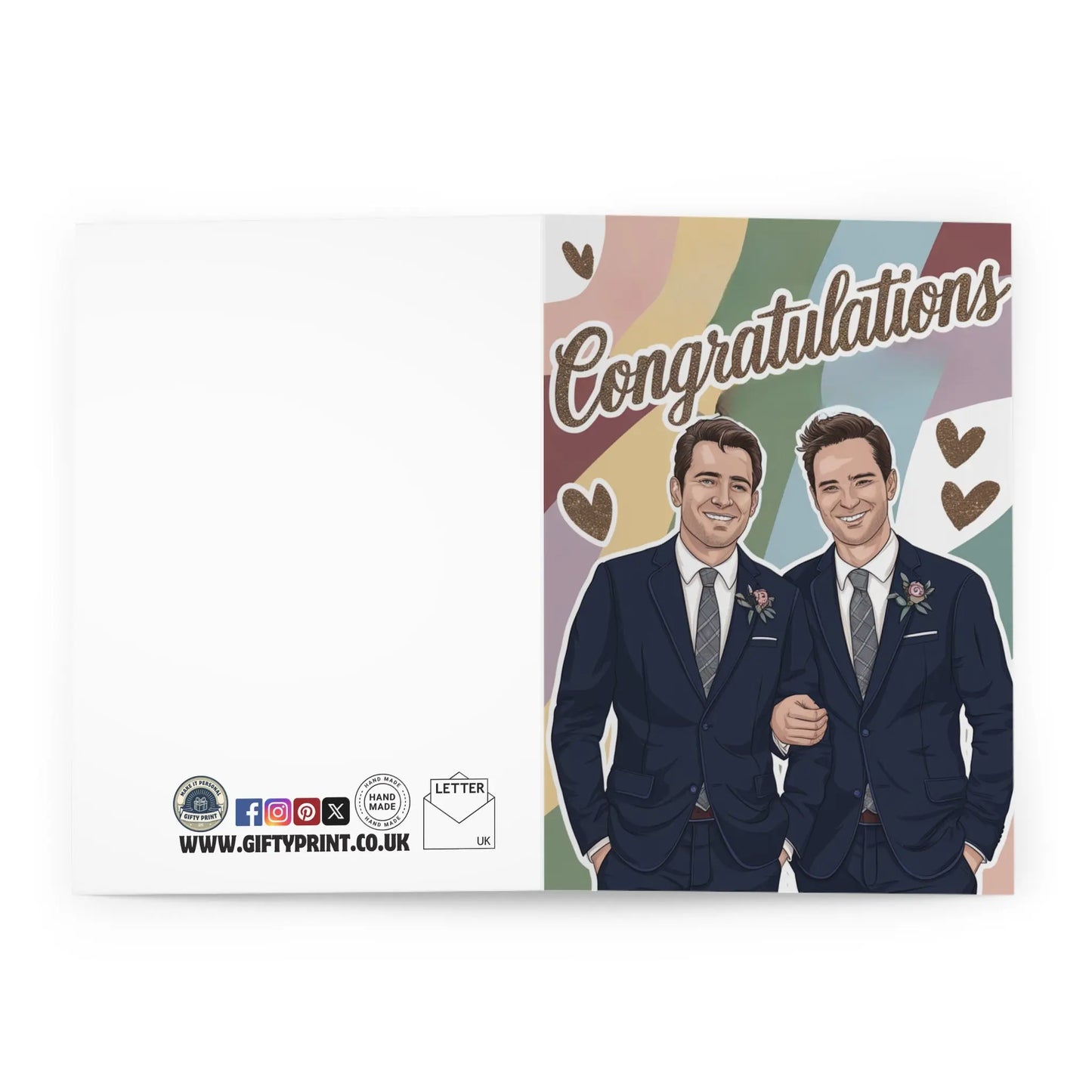 open View Gay Wedding Card Groom & Groom Congratulations