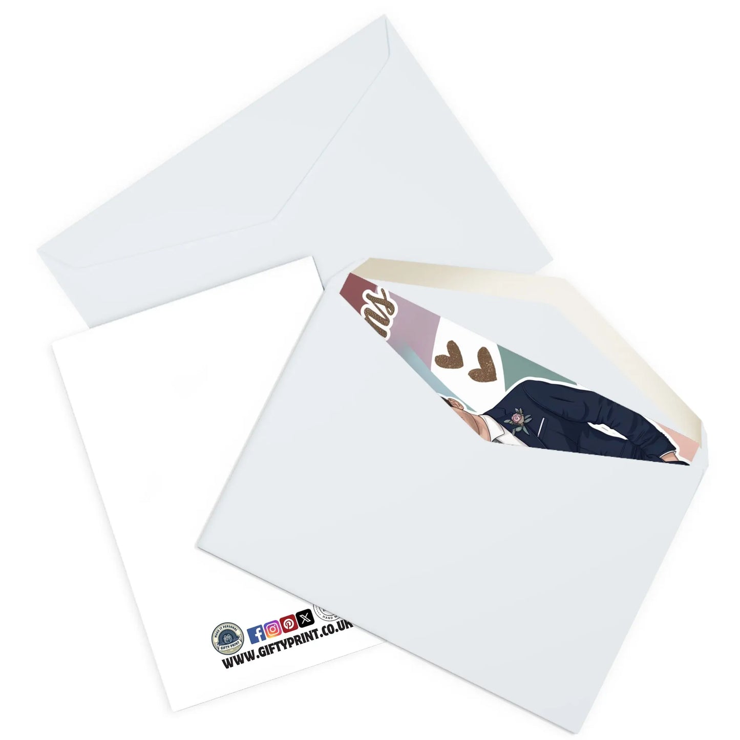 Enveloped view Gay Wedding Card Groom & Groom Congratulations