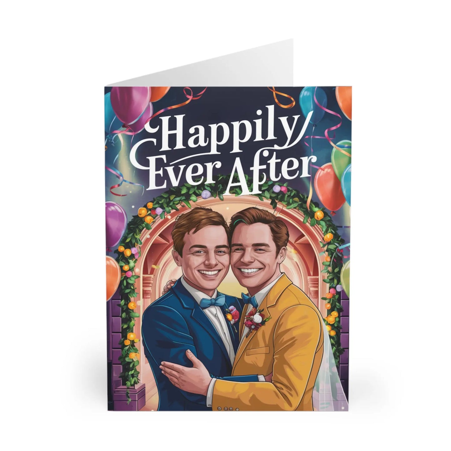 Gay Wedding Card Grooms Happily Ever After Gifty Print