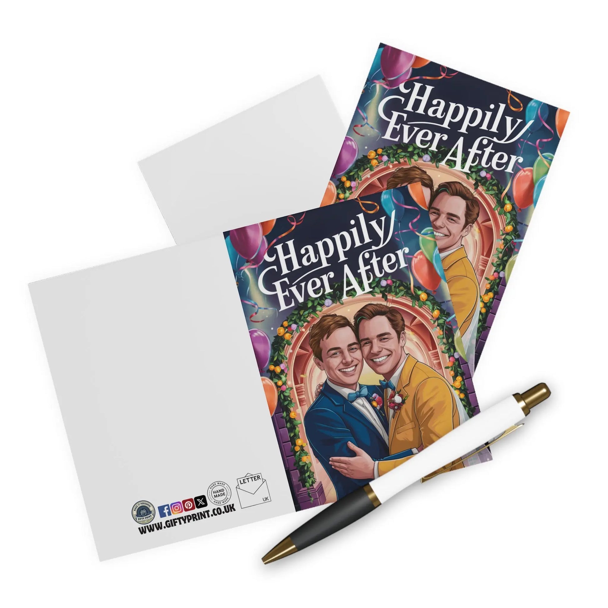 Gay Wedding Card Grooms Happily Ever After Gifty Print