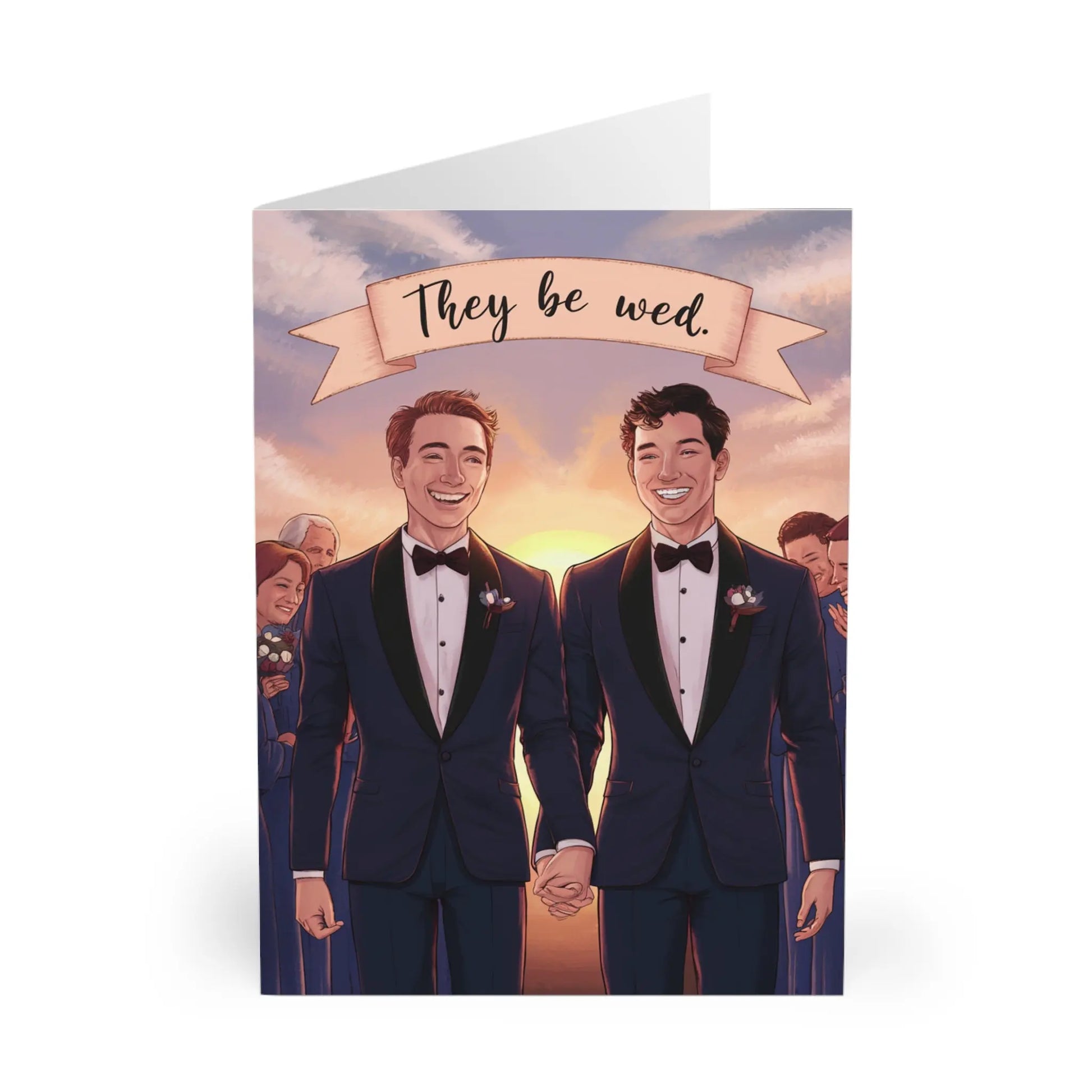 front of Gay Wedding Card They Be Wed Grooms