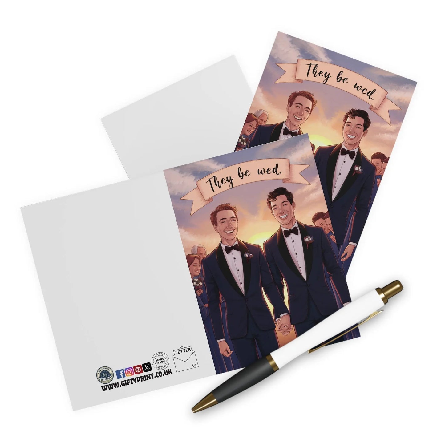 context view of Gay Wedding Card They Be Wed Grooms