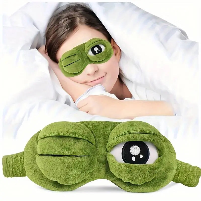 Super Cute Big Frog Eyes Green Sleep Mask