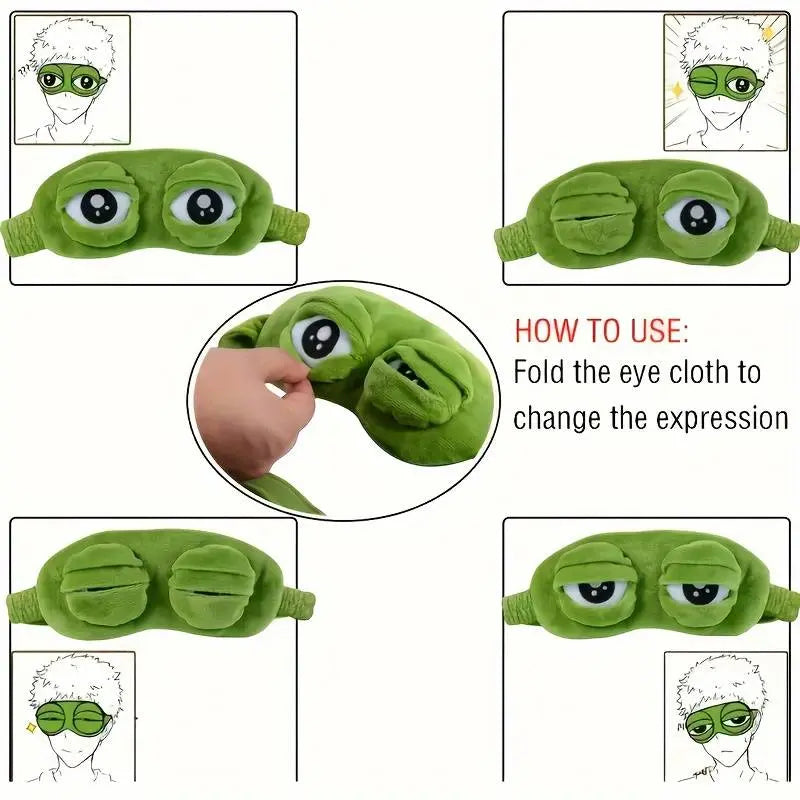 Super Cute Big Frog Eyes Green Sleep Mask