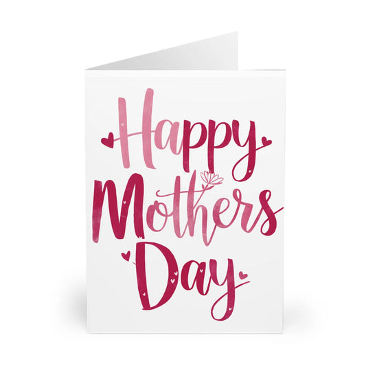 close up of Mothers Day Card Happy Mothers Day Red Heart Text