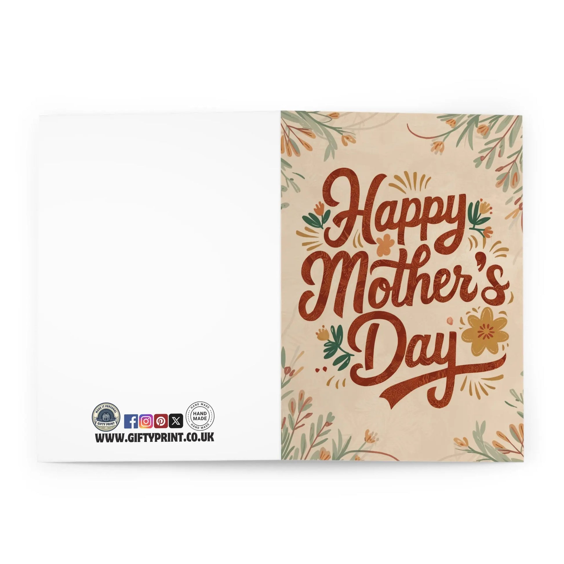 open view of Mothers Day Card Floral Happy Mothers Day