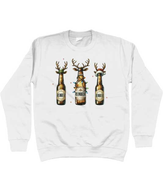 Reinbeer Funny Beer White Christmas Jumper 