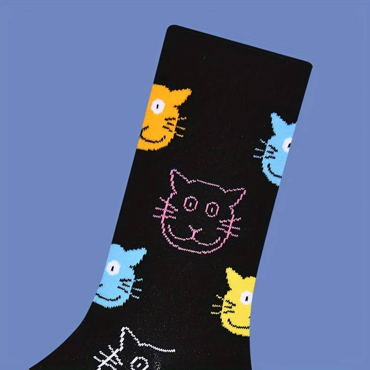 Cute Unisex Cat Face Colour Socks Novelty Gift Socks