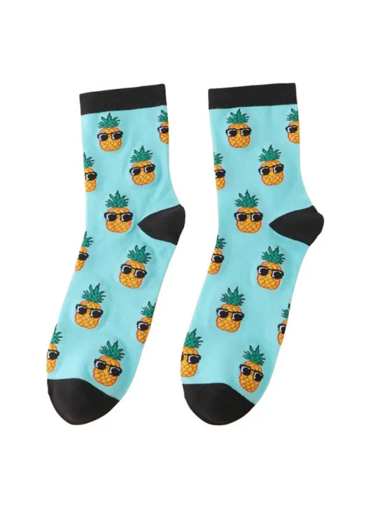 Novelty Socks Funky Bright Pineapple Bright